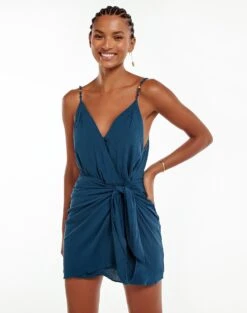 Gisa Short Dress - Blue Grey