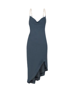Surya Detail Long Dress - Blue Grey -Women Clothing Sales blue grey surya dress flat
