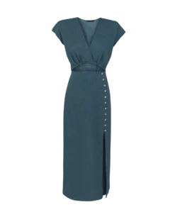 Suzana Midi Dress - Blue Grey -Women Clothing Sales blue grey suzana dress flat