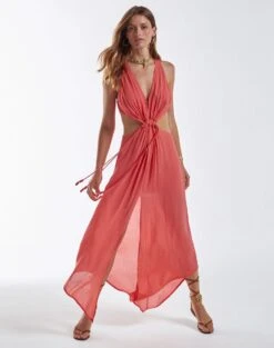 Nayara Detail Long Dress (final Sale) - Chilli -Women Clothing Sales chilli nayara dress 3