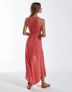 Nayara Detail Long Dress (final Sale) - Chilli -Women Clothing Sales chilli nayara dress back