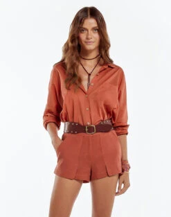 Carmen Blouse (final Sale) - Ginger -Women Clothing Sales ginger carmen blouse bela short 1