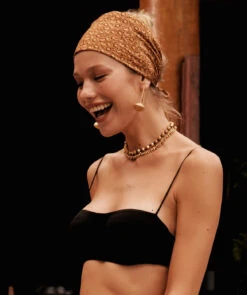 Tulip Earrings - Gold -Women Clothing Sales mix black liana short top pyra black karen fringe skirt lifestyle2