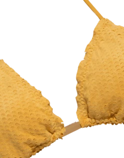 Scales Ripple Tie Side Bottom - Mustard -Women Clothing Sales mustard scales tri top flat detail