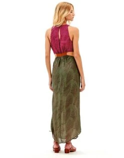 Nayara Detail Long Dress - Volpi Green -Women Clothing Sales volpi nayara dress back