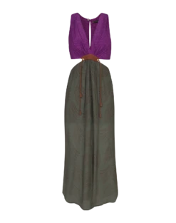 Nayara Detail Long Dress - Volpi Green -Women Clothing Sales volpi nayara dress flat