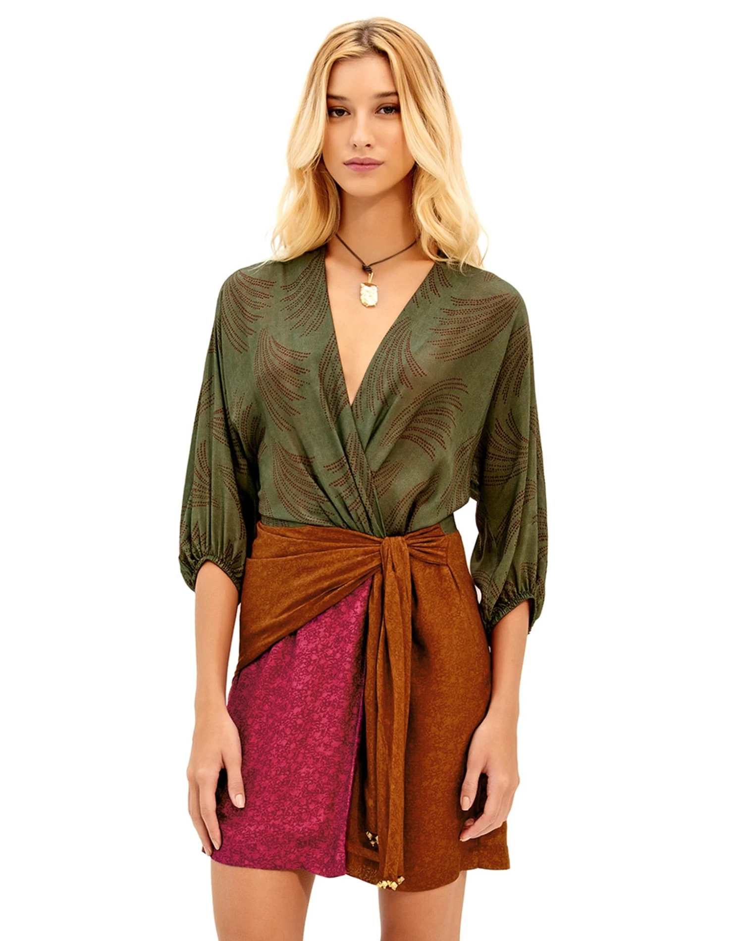 Thami Short Dress - Volpi Green 1 Thami Short Dress - Volpi Green