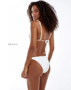Firenze Beads Tri Parallel Top - White -Women Clothing Sales white firenze beads bikini br