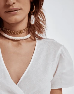 Accessories Shell Pendant - Gold -Women Clothing Sales white jessie top mara short 5